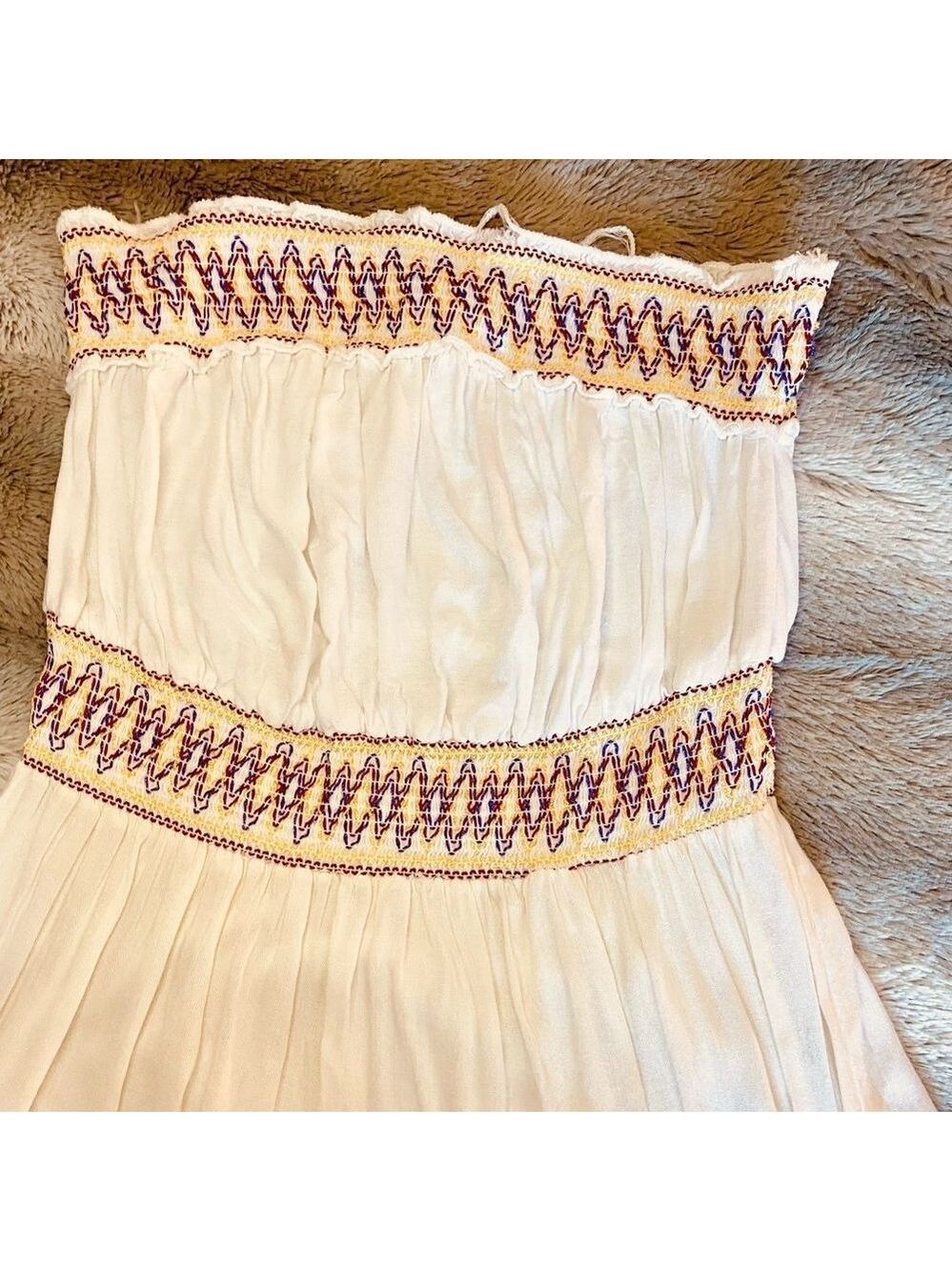 Vintage y2k strapless embodied floral boho dress - Picture 6 of 7